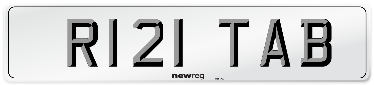 R121 TAB Number Plate from New Reg
